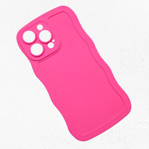 Hot Pink Wave Soft Silicone Anti Fall Phone Protector iPhone 14 Pro Max Case